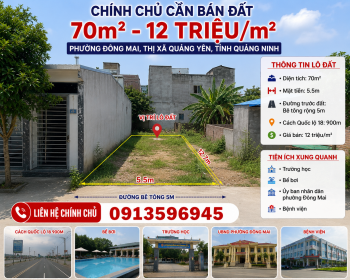 Đất Nền Đông Mai Quảng Yên 70m² Giá Chỉ 840 Triệu – Gần KCN, Phù Hợp Công Nhân An Cư
